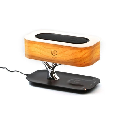 Elegant Tree Light Table Lamp with Bluetooth Speaker & Wireless Charging