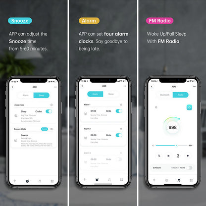 Sunrise Alarm Clock WiFi Smart APP Wake Up Clock Light Simulation Dual Alarm FM Radio Adjustable Light Bluetooth Bedroom Bedside