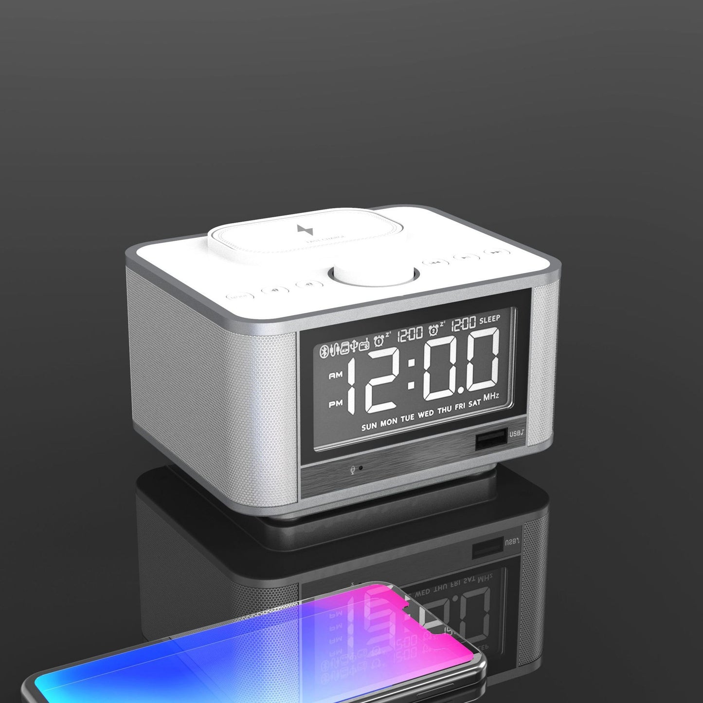 Usb Wireless Phone Charging Alarm Clock Radio