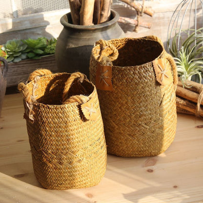 Hand woven basket flower basket basket rattan