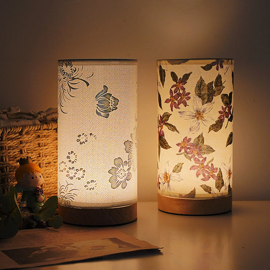 Vintage Japanese Style Fabric Floral Night Light – Modern Simplicity Meets Elegant Design