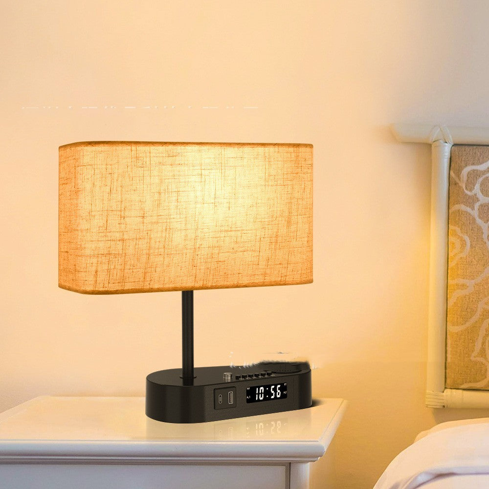 Multifunctional Elegant Fabric Table Lamp – Bluetooth Speaker, Alarm Clock