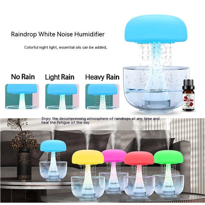 Jellyfish Raindrop Humidifier &amp; Aroma Diffuser – 7 Colors Ambience Light Cloud Rain