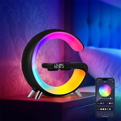 New Intelligent G Shaped LED Lamp Bluetooth Speake Wireless Charger Atmosphere Lamp App Control For Bedroom Home Decor