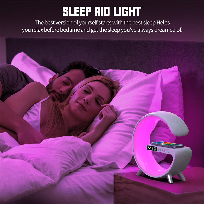 New Intelligent G Shaped LED Lamp Bluetooth Speake Wireless Charger Atmosphere Lamp App Control For Bedroom Home Decor