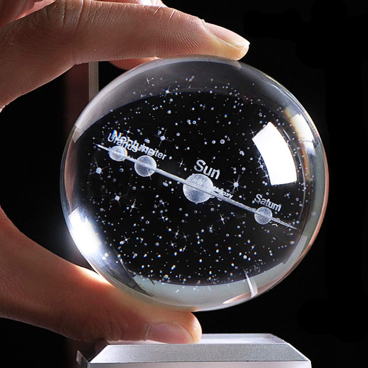 Creative Desktop Decoration With 3D Luminous Atmosphere And Small Night Light Carved Inside The Crystal Ball