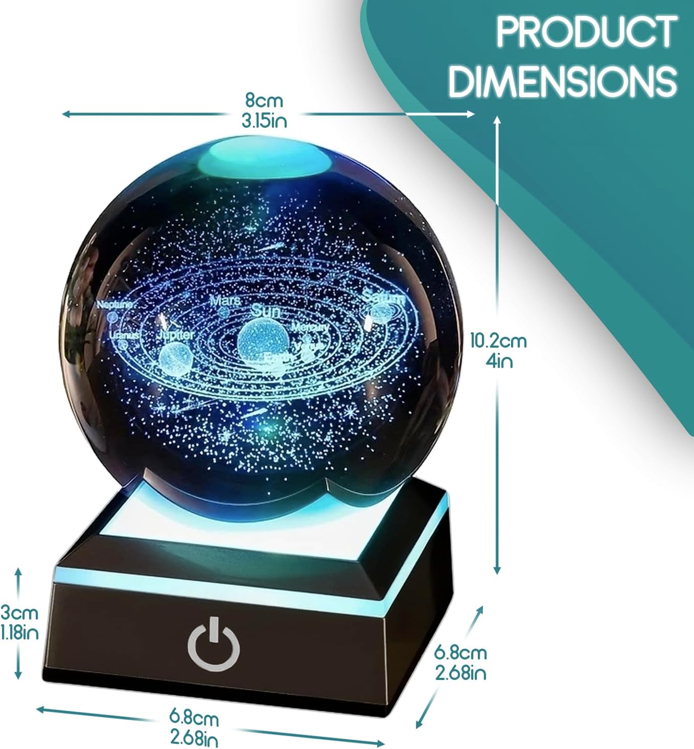 Creative Desktop Decoration With 3D Luminous Atmosphere And Small Night Light Carved Inside The Crystal Ball