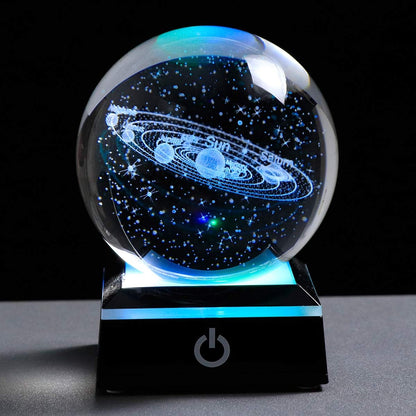 Creative Desktop Decoration With 3D Luminous Atmosphere And Small Night Light Carved Inside The Crystal Ball