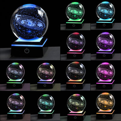 Creative Desktop Decoration With 3D Luminous Atmosphere And Small Night Light Carved Inside The Crystal Ball