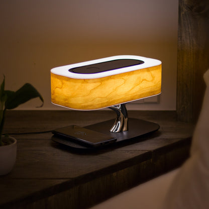 Elegant Tree Light Table Lamp with Bluetooth Speaker & Wireless Charging