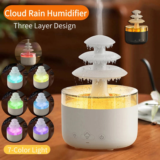 Cloud Rain Air Humidifier Essential Oil Aromatherapy Diffuser With Colorful Light