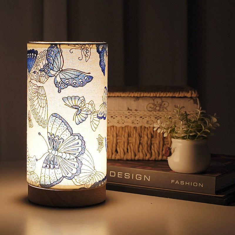 Vintage Japanese Style Fabric Floral Night Light – Modern Simplicity Meets Elegant Design