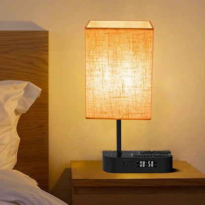 Multifunctional Elegant Fabric Table Lamp – Bluetooth Speaker, Alarm Clock