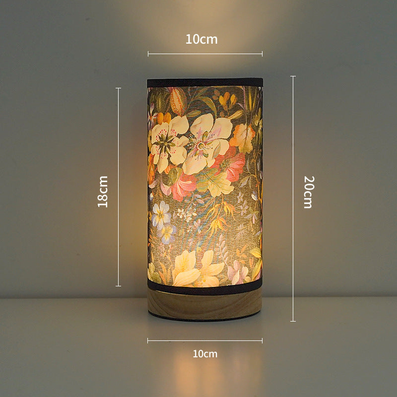 Vintage Japanese Style Fabric Floral Night Light – Modern Simplicity Meets Elegant Design