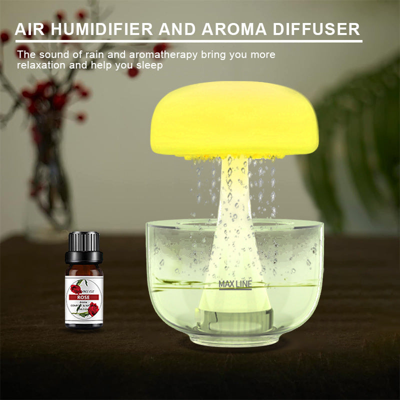 Jellyfish Raindrop Humidifier &amp; Aroma Diffuser – 7 Colors Ambience Light Cloud Rain