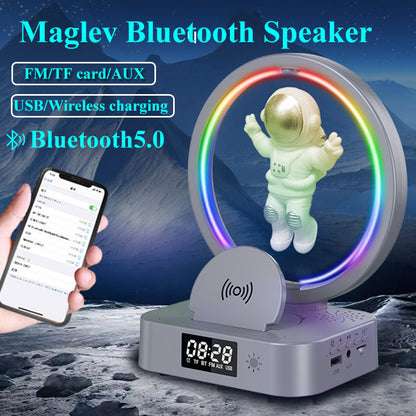 Magnetic Floating Astronaut – Bluetooth Speaker, RGB Lighting, Mini Radio, Wireless AUX USB