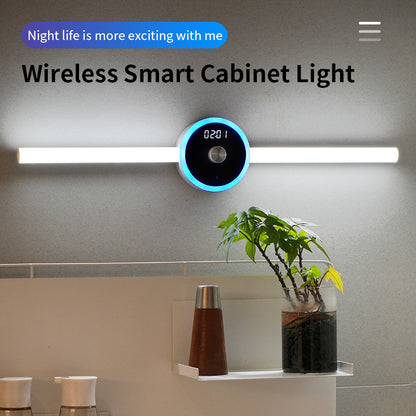 Smart Cabinet Light with Clock and Sensor – Multifunctional LED Wardrobe Light