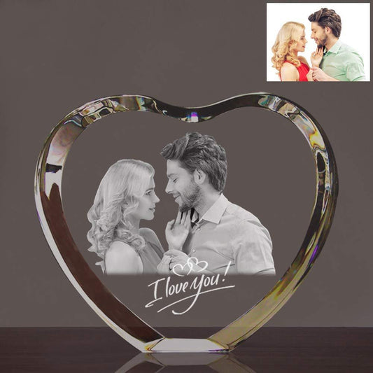 Personalized Heart-Shaped Crystal Ornament – Cherish Your Special Moments