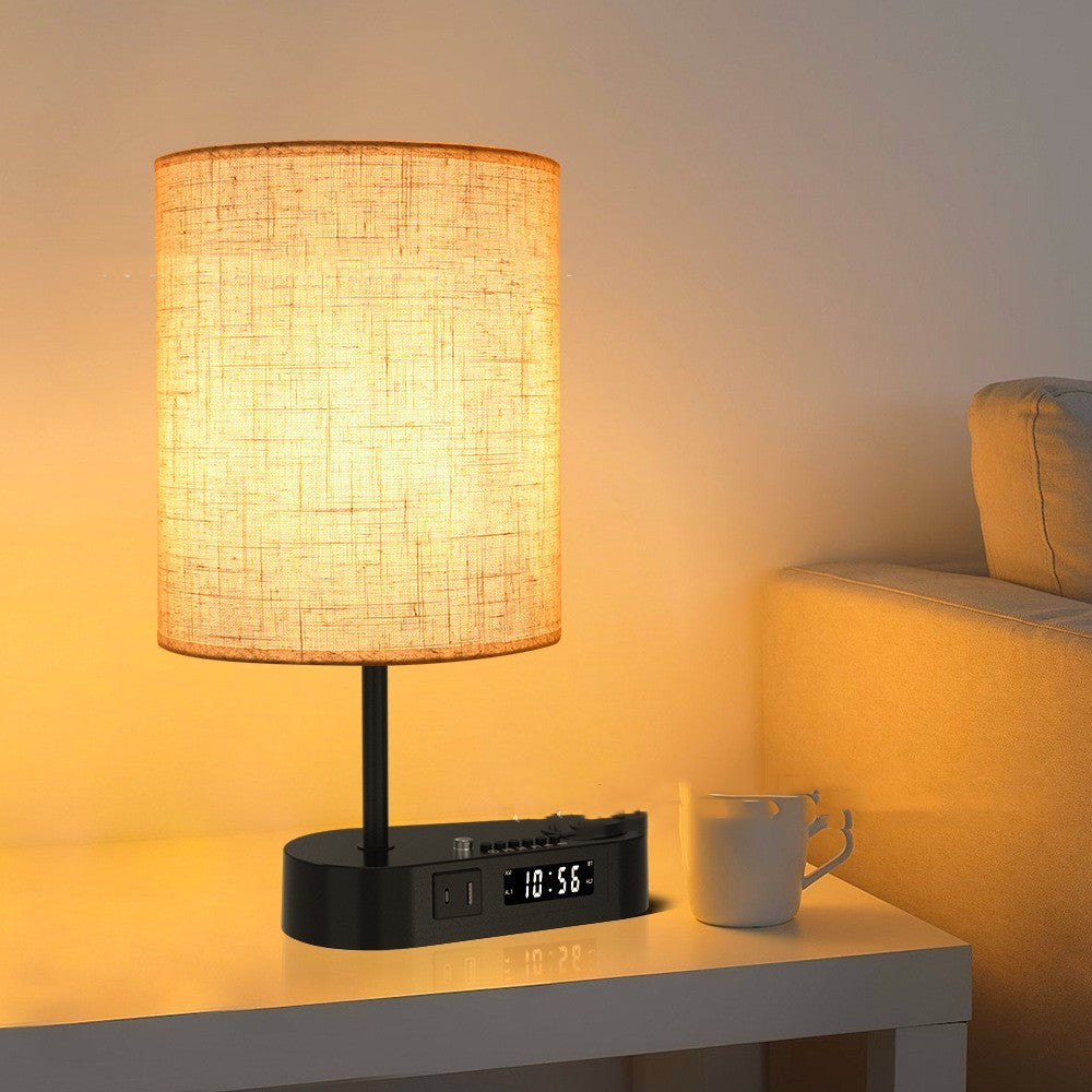 Multifunctional Elegant Fabric Table Lamp – Bluetooth Speaker, Alarm Clock